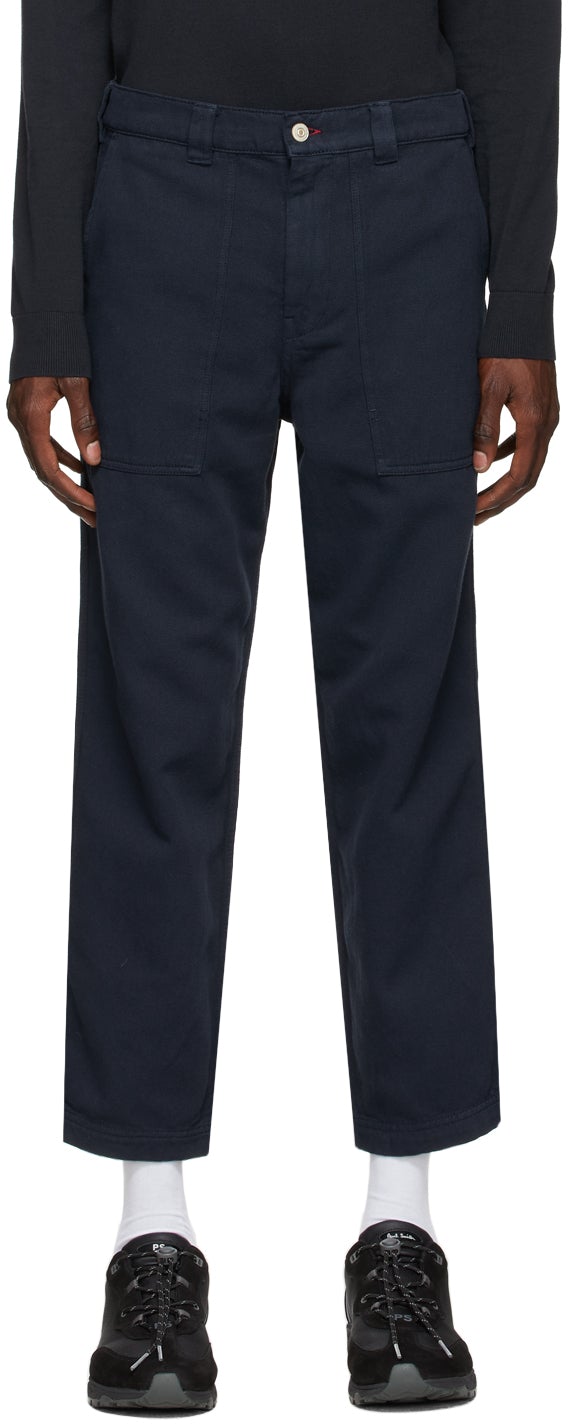 PS by Paul Smith Navy Cropped Trousers - Ps by Paul Smith Navy Pantalon recadré - PS의 Paul Smith Navy는 바지를 자른다