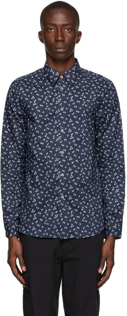 PS by Paul Smith Navy Floral Shirt - PS by Paul Smith Navy Chemise Floral - PS 바울 스미스 해군 꽃 셔츠