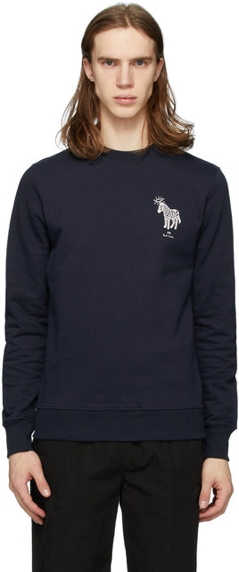 PS by Paul Smith Navy Halo Zebra Sweatshirt - PS by Paul Smith Navy Halo Sweat-shirt Zebra - PS 바울 스미스 네이비 헤일로 얼룩말 스웨터