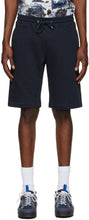 PS by Paul Smith Navy Organic Cotton Zebra Logo Shorts - PS by Paul Smith Navy Bio Coton Zebra Logo Short - PS 바울 스미스 해군 유기농 코튼 얼룩말 로고 반바지