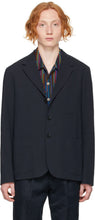 PS by Paul Smith Navy Seersucker Unlined Blazer - PS by Paul Smith Navy Seersucker Blazer non doublé - PS 바울 스미스 해군 Seersucker Unlined Blazer