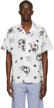 PS by Paul Smith Off-White Floral Casual Short Sleeve Shirt - PS by Paul Smith Shirt à manches courtes décontractée florale blanc cassé - PS 바울 스미스 오프 ​​화이트 꽃 캐주얼 짧은 소매 셔츠