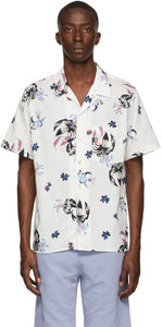 PS by Paul Smith Off-White Floral Casual Short Sleeve Shirt - PS by Paul Smith Shirt à manches courtes décontractée florale blanc cassé - PS 바울 스미스 오프 ​​화이트 꽃 캐주얼 짧은 소매 셔츠