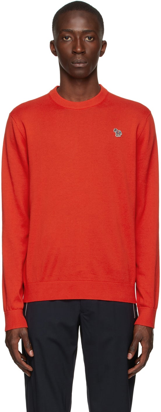 PS by Paul Smith Orange Cotton Zebra Logo Sweater - Ps par Paul Smith Orange Coton Zebra Logo Pull - PS 바울 스미스 오렌지 코튼 얼룩말 로고 스웨터에 의해