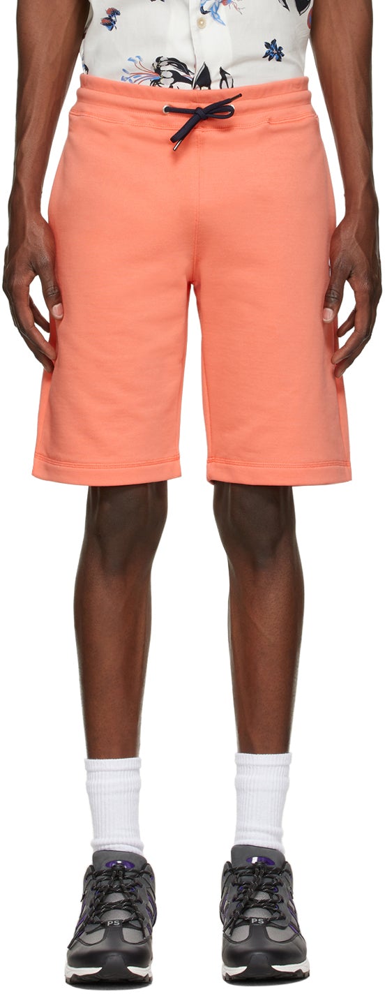 PS by Paul Smith Orange Organic Cotton Zebra Logo Shorts - PS by Paul Smith Orange Coton bio Zebra Logo Short - PS 바울 스미스 오렌지 유기농 코튼 얼룩말 로고 반바지