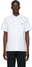 PS by Paul Smith White Zebra Logo Short Sleeve Shirt - PS by Paul Smith White Zebra Logo Shirt à manches courtes - PS 바울 스미스 화이트 얼룩말 로고 짧은 소매 셔츠