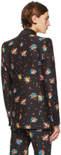 Paco Rabanne Black Floral Print Blazer