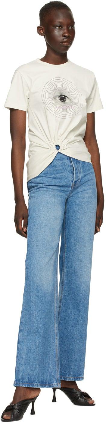 Paco Rabanne Off-White Eye Cropped T-Shirt