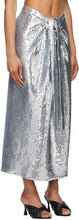 Paco Rabanne Silver Sequin Midi Skirt