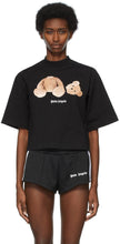 Palm Angels Black Bear Cropped T-Shirt - T-shirt coupé en ours noir d'anges de palmiers - 팜 천사 검은 곰 자른 티셔츠