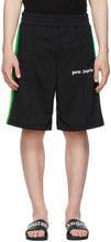 Palm Angels Black Jersey Exodus Track Shorts - Short de piste de piste de jersey noir de paume - 팜 천사 검은 저지 Exodus 트랙 반바지