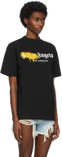 Palm Angels Black 'Los Angeles' Sprayed Logo T-Shirt