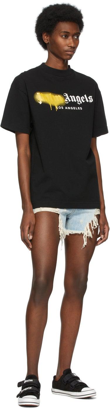 Palm Angels Black 'Los Angeles' Sprayed Logo T-Shirt