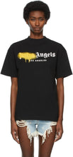 Palm Angels Black 'Los Angeles' Sprayed Logo T-Shirt - T-shirt logo pulvérisé de Palm Angels Black 'Los Angeles' - 팜 천사 블랙 '로스 앤젤레스 스프레이 로고 티셔츠