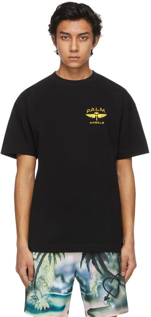 Palm Angels Black Military Wings T-Shirt - T-shirt des ailes militaires noires de palmels - 팜 천사 검은 군사 날개 티셔츠