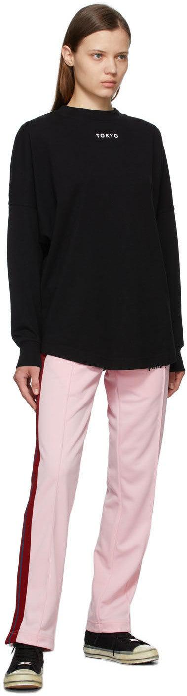 Palm Angels Black Sprayed Logo 'Tokyo' Long Sleeve T-Shirt