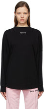 Palm Angels Black Sprayed Logo 'Tokyo' Long Sleeve T-Shirt - T-shirt à manches longues vaporisées de Palm anges - 팜 천사 블랙 스프레이 로고 '도쿄'긴 소매 티셔츠
