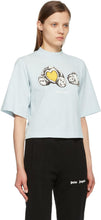 Palm Angels Blue Bear In Love Cropped T-Shirt