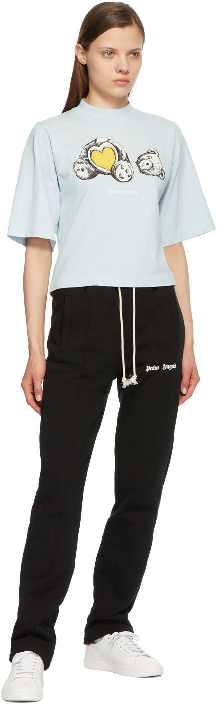 Palm Angels Blue Bear In Love Cropped T-Shirt