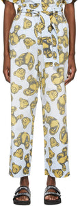 Palm Angels Blue Bear Pajama Lounge Pants - Palmels Angels Blue Ours Pajama Salon Pants - 팜 천사 푸른 곰 파자마 라운지 바지