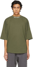 Palm Angels Khaki Double Logo T-Shirt - T-shirt Double logo de Palm Angels Khaki - 팜 천사 카키 더블 로고 티셔츠