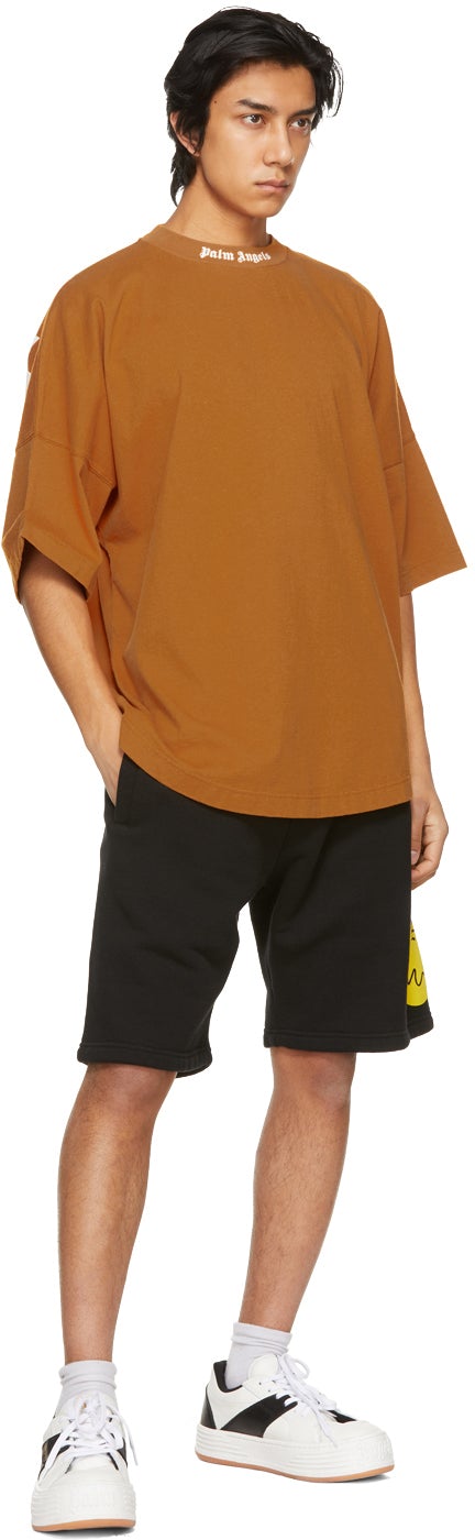 Palm Angels Orange Double Logo T-Shirt