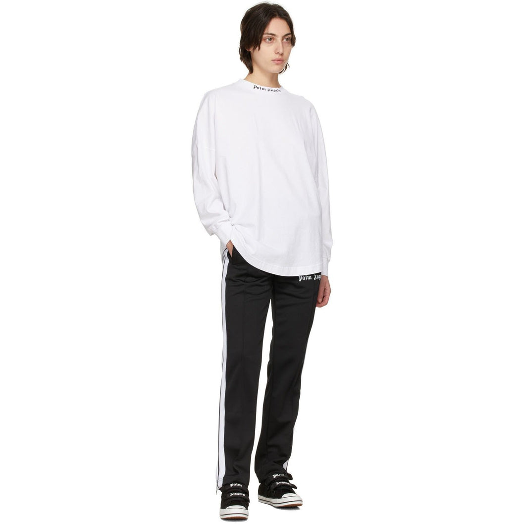Palm Angels White Classic Logo Long Sleeve T-Shirt