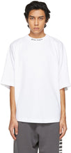 Palm Angels White Double Logo T-Shirt - T-shirt de logo double Palm anges - 팜 천사 화이트 더블 로고 티셔츠