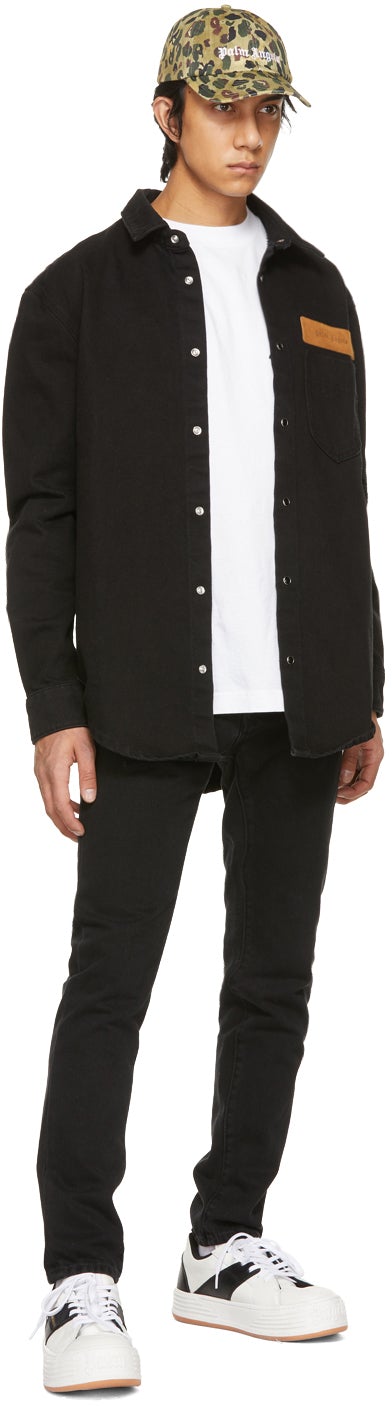 Palm Angels White Embroidered Daisy Logo T-Shirt