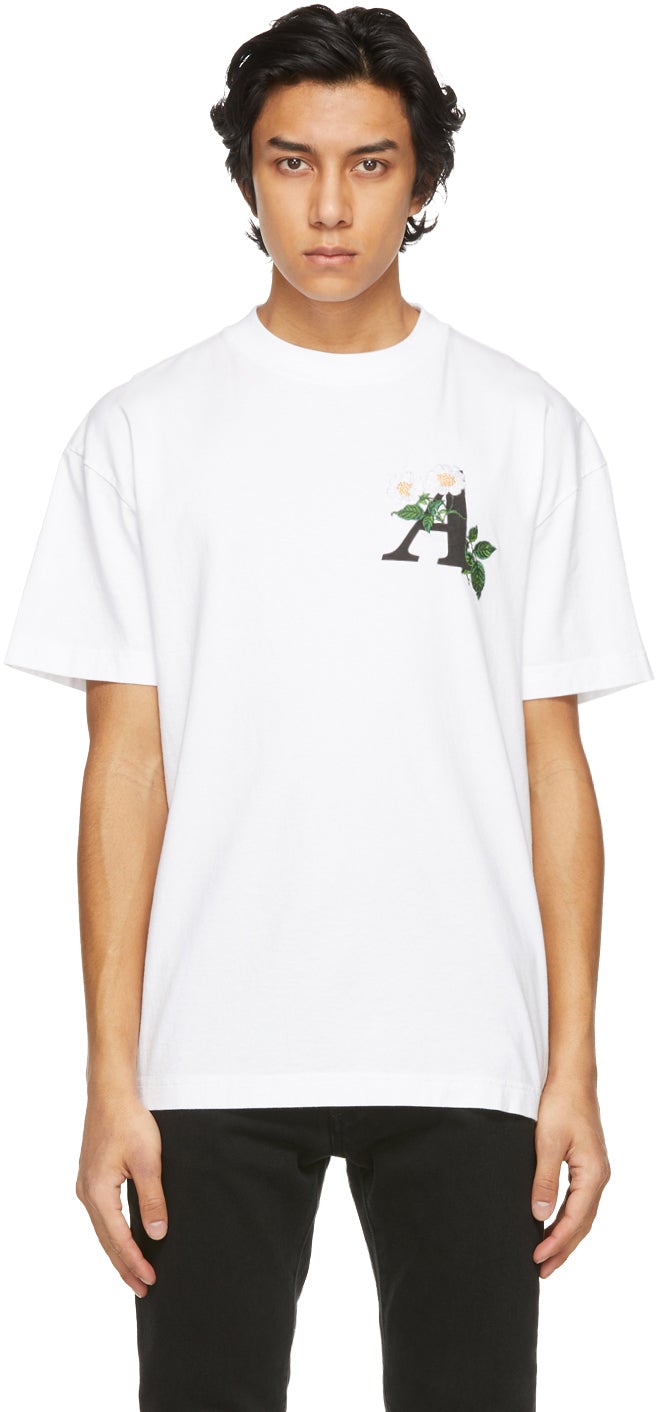 Palm Angels Men's Logo Cotton T-Shirt - White - Short Sleeve T-shirts