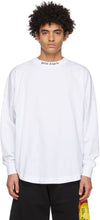 Palm Angels White Logo Long Sleeve T-Shirt - T-shirt à manches longues Logo de Palm Angels Logo blanc - 팜 천사 화이트 로고 긴 소매 티셔츠