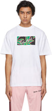 Palm Angels White Tropical Logo T-Shirt - T-shirt de logo tropical blanc de Palm anges - 팜 천사 흰색 열대 로고 티셔츠