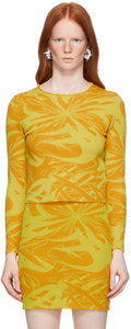 Paloma Wool Yellow Flash Print Long Sleeve Sweater - Pull à manches longues en laine de laine en laine de Paloma - 팔로마 양모 노란색 플래시 인쇄 긴 소매 스웨터