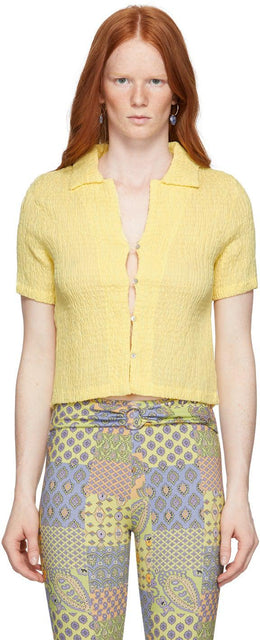 Paloma Wool Yellow Josefina Short Sleeve Shirt - Chemise à manches courtes de Paloma Laine Josefina - 팔로마 양모 노란 요세프나 짧은 소매 셔츠