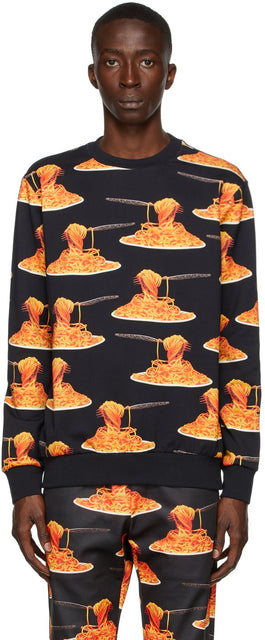 Paul Smith 50th Anniversary Black All Over Spaghetti Sweatshirt - Paul Smith 50e anniversaire noir sur tout le sweat-shirt spaghetti - Paul Smith 50 주년 기념 블랙 모든 스파게티 스웨터