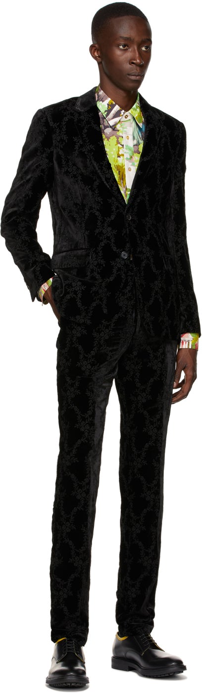 Paul Smith 50th Anniversary Black Velvet Floral Blazer