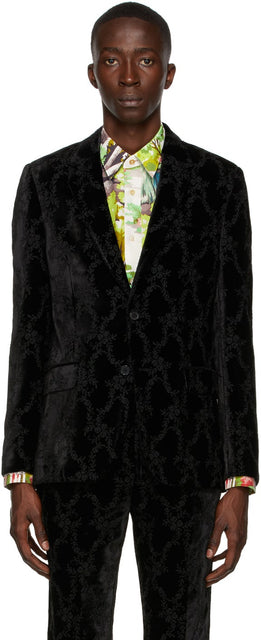 Paul Smith 50th Anniversary Black Velvet Floral Blazer - Paul Smith 50e anniversaire Black Velvet Floral Blazer - 폴 스미스 50 주년 흑인 벨벳 꽃 블레이저