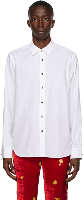 Paul Smith 50th Anniversary White Spaghetti Tailored Shirt - Chemise sur mesure de Paul Smith 50e anniversaire Spaghetti blanche - 폴 스미스 50 주년 화이트 스파게티 맞춤 셔츠