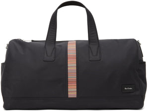 Paul Smith Black Canvas Signature Stripe Duffle Bag