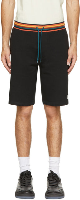 Paul Smith Black Jersey Artist Stripe Shorts - Paul Smith Black Jersey Artiste Stripe Shorts - 폴 스미스 검은 저지 아티스트 스트라이프 반바지