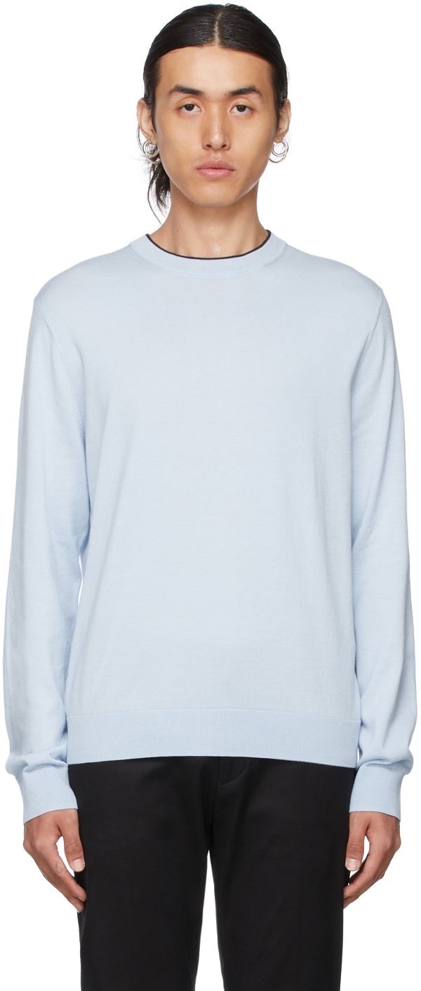 Paul Smith Blue Jersey Sweatshirt - Sweat-shirt de Jersey Blue Paul Smith - 폴 스미스 푸른 저지 스웨터