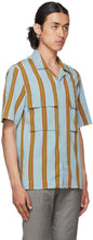 Paul Smith Blue Striped Short Sleeve Shirt