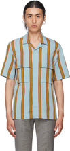 Paul Smith Blue Striped Short Sleeve Shirt - Chemise à manches courtes rayées bleue Paul Smith - 폴 스미스 블루 스트라이프 짧은 소매 셔츠