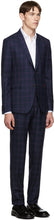 Paul Smith Blue Wool Check Suit