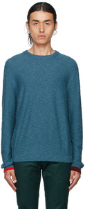 Paul Smith Blue Wool Knit Sweater - Pull en tricot en laine bleu paul Smith - 폴 스미스 푸른 양모 니트 스웨터