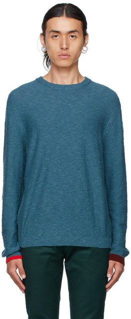 Paul Smith Blue Wool Knit Sweater - Pull en tricot en laine bleu paul Smith - 폴 스미스 푸른 양모 니트 스웨터
