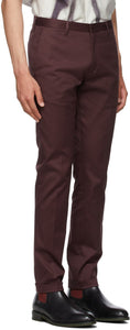 Paul Smith Burgundy Organic Cotton Stretch Chinos