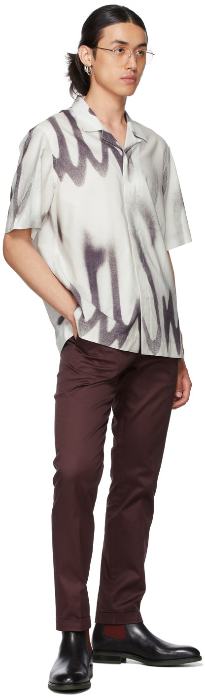 Paul Smith Burgundy Organic Cotton Stretch Chinos