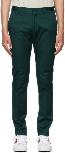 Paul Smith Green Twill Trousers - Pantalon en sergé vert Paul Smith - 폴 스미스 그린 능 직물 바지