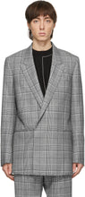 Paul Smith Grey Prince Of Wales Double-Breasted Blazer - Paul Smith Grey Gris Prince de Blazer à double boutonnage - 폴 스미스 그레이 프린스 웨일즈 더블 브레스트 블레이저